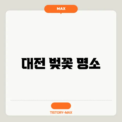 대전 벚꽃 명소
