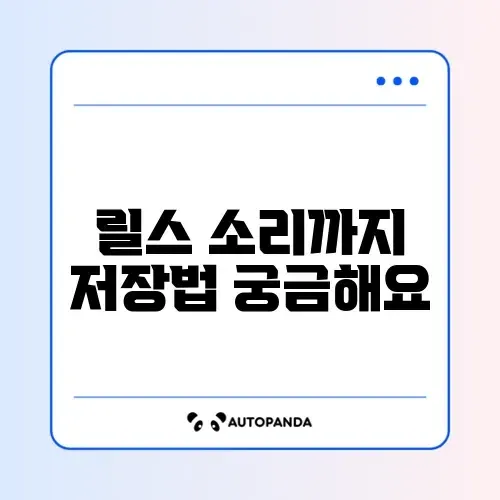 인스타 릴스 다운로드 소리 포함 저장 사이트 추천