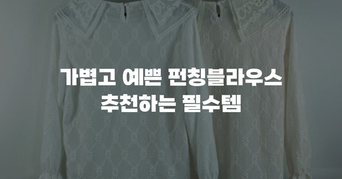 가볍고 예쁜 펀칭블라우스 추천하는 필수템