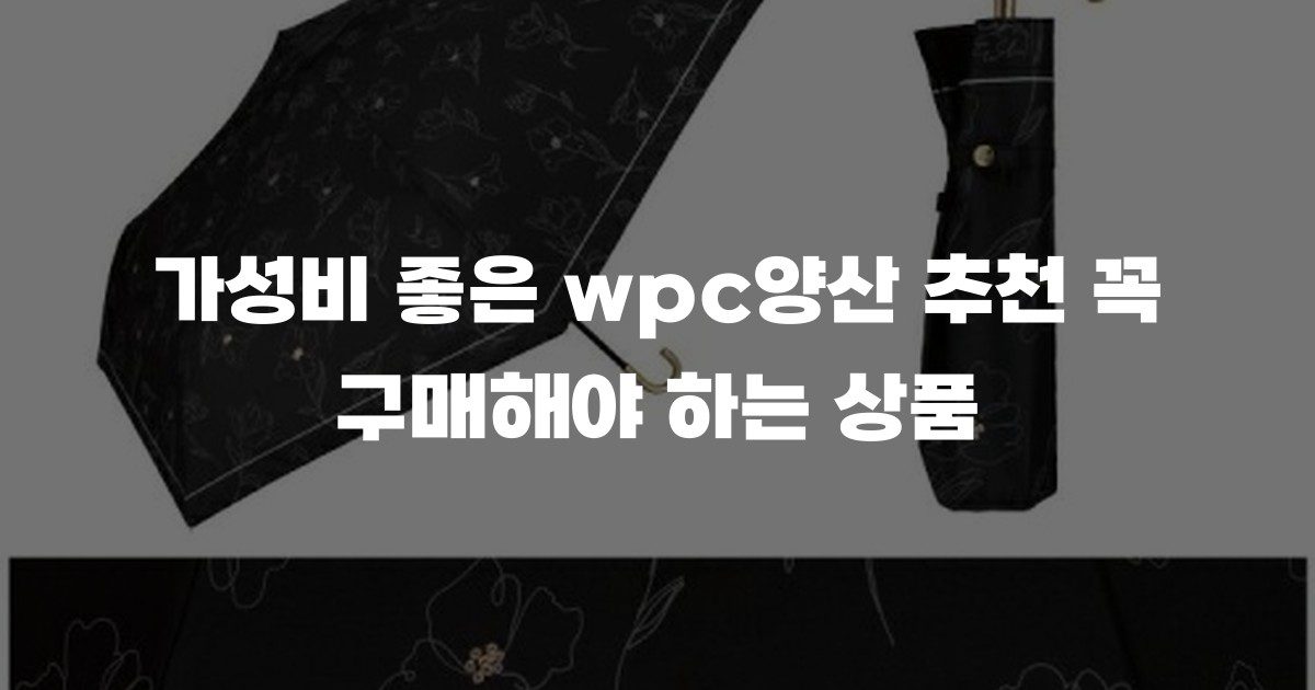 가성비 좋은 wpc양산 추천 꼭 구매해야 하는 상품
