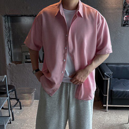 반팔와이셔츠 구김없는셔츠 남자린넨셔츠