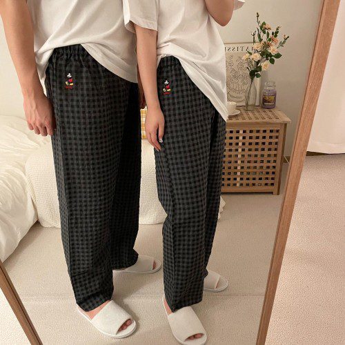 디즈니 잠옷 반바지/긴바지 커플 미키 면 파자마 파티