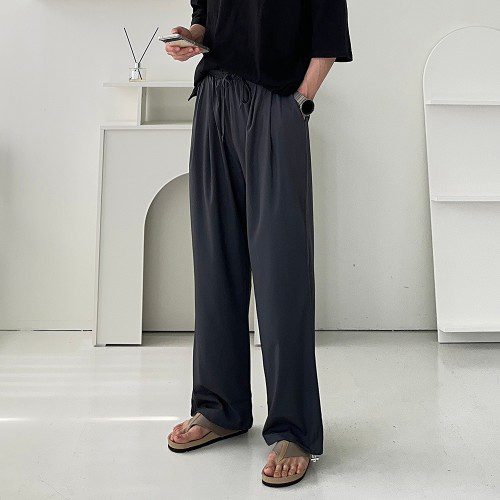 남자냉장고바지 아이스 밴딩 여름 남자 와이드 팬츠