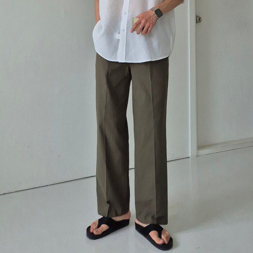 남자 여름 냉장고 바지 린넨 밴딩 아이스 남자 와이드 팬츠