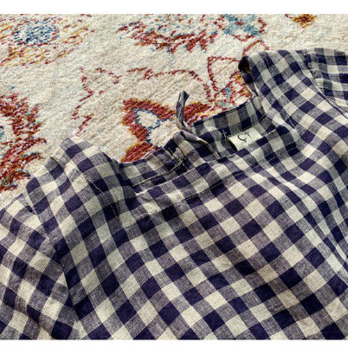 하마마스 린넨 체크 셔링 원피스 여름