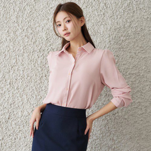 기본블라우스 카라블라우스 셔츠 [퍼프]