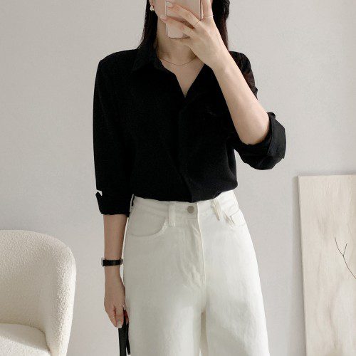 링클프리셔츠 여성흰남방 흰색블라우스 흰셔츠