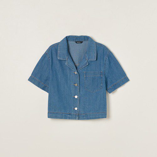 로엠 데님 반팔 셔켓 RMYWF25G16