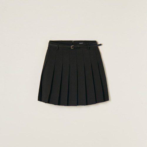 로엠 린넨라이크 플리츠 스커트RMWHF24R14