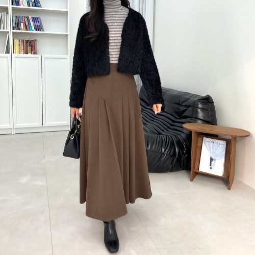 플리츠 바스락 테니스 롱 맥시 스커트 44-77