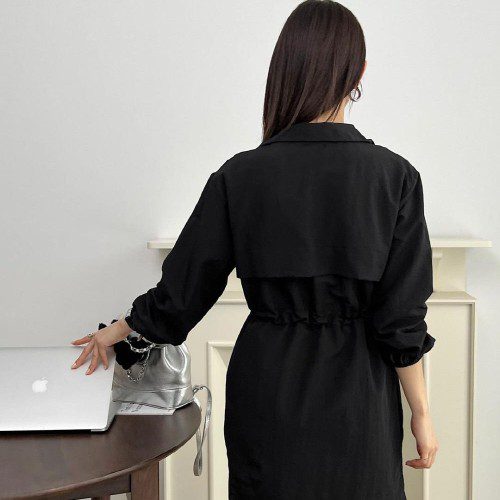 여성 키작녀 미니원피스 바스락 반집업 아노락 스트링 봄 가을 원피스