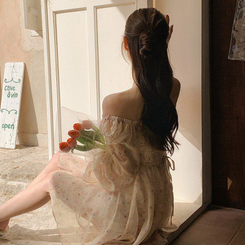 세린 쉬폰 플라워 미니원피스 op15096