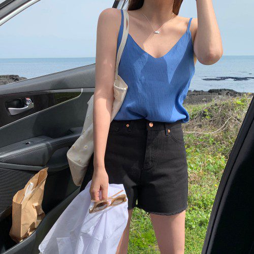 하이웨스트 찢어진 세미와이드 화이트 진 데님 팬츠 여성여름청바지 여자 청반바지 4부 핫팬츠