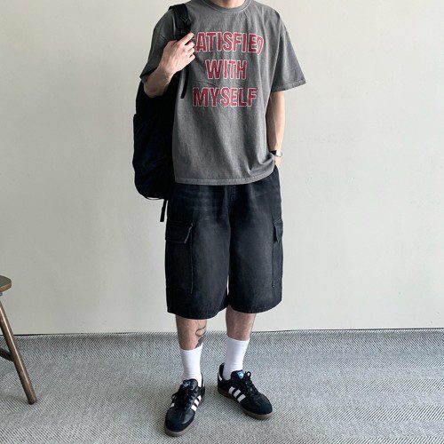 남자청반바지 남성여름청바지 통청바지