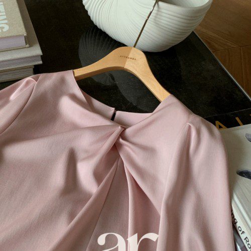 퍼프소매 반팔 긴팔 언발 꼬임 새틴 블라우스 bs8176