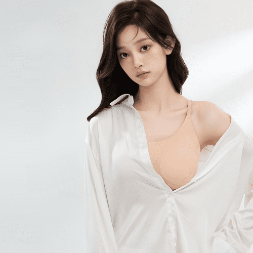 심리스브라 부유방 스퀘어넥 패드일체형 반컵 골프 라이트 여름 무봉제 브라렛 하프컵 스포츠