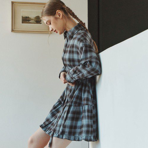 [제로스트릿] [2컬러] 체크 셔츠 원피스 CHECK SHIRT ONE-PIECE