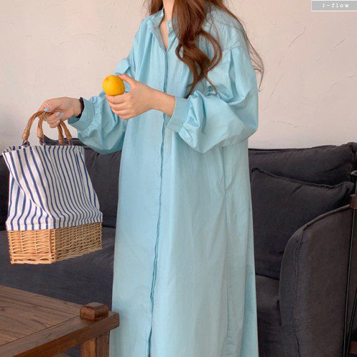 알렌 오버핏 벌룬 코튼 셔츠 롱원피스 2col 가을 봄 나그랑 드롭숄더 루즈핏 제이플로우