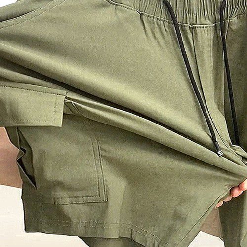 남자카고반바지 5부 스판 밴딩 흰반바지 빅사이즈