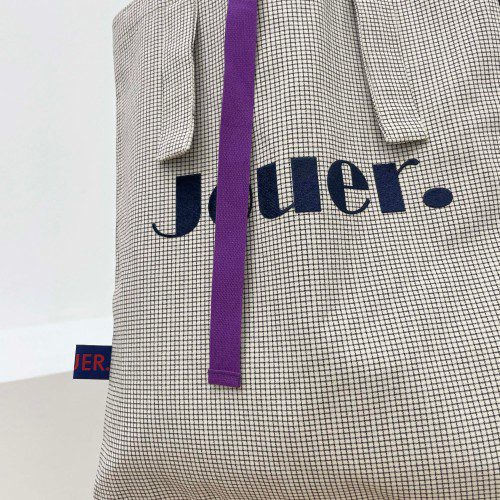 JOUER 쥬에 스프링 잔체크 로고 에코백