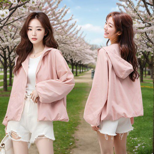 러블리 여성 봄 자켓 간절기 루즈핏 바람막이