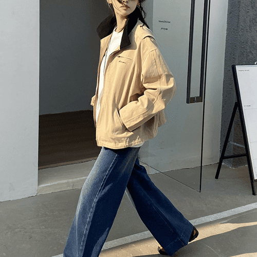 봄배색집업 카라 오버핏 간절기아우터 여름 데일리자켓 여성