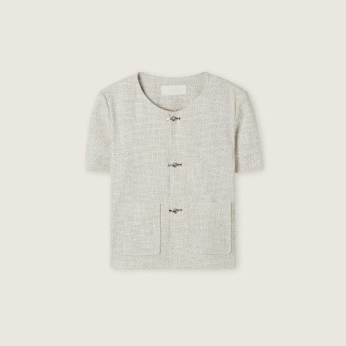 로엠 금속장식 칼라리스 반팔자켓 RMJKG25R14