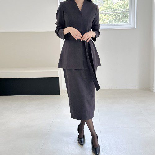 여성정장원피스 빅사이즈하객룩 88사이즈 상견례옷차림 50대 결혼식하객룩 7월 여름 투피스 긴팔