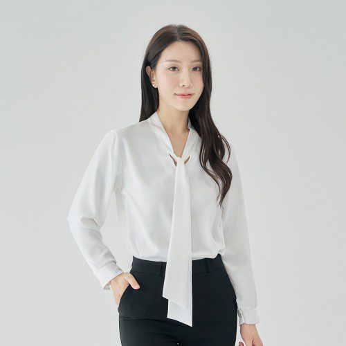 타이블라우스 리본블라우스 [차차]