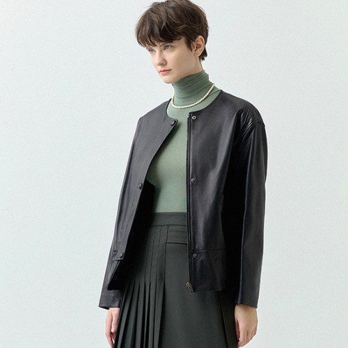 [로보] 블로썸 셔링 레더 재킷 GJK22A119