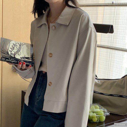 라엠 가죽 싱글 카라 가죽 레더 자켓 2col 가을 봄 PU 오버핏 고급소재 제이플로우