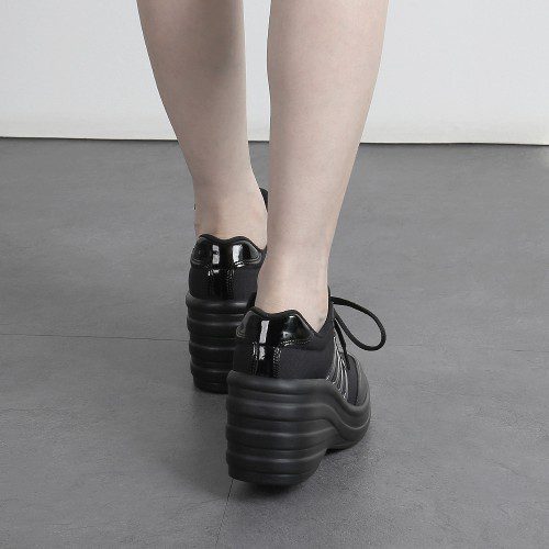 스카이 9cm 여자 여성 키높이 운동화 발편한 통굽 굽높은 스니커즈 치어리더 신발 스탠딩화
